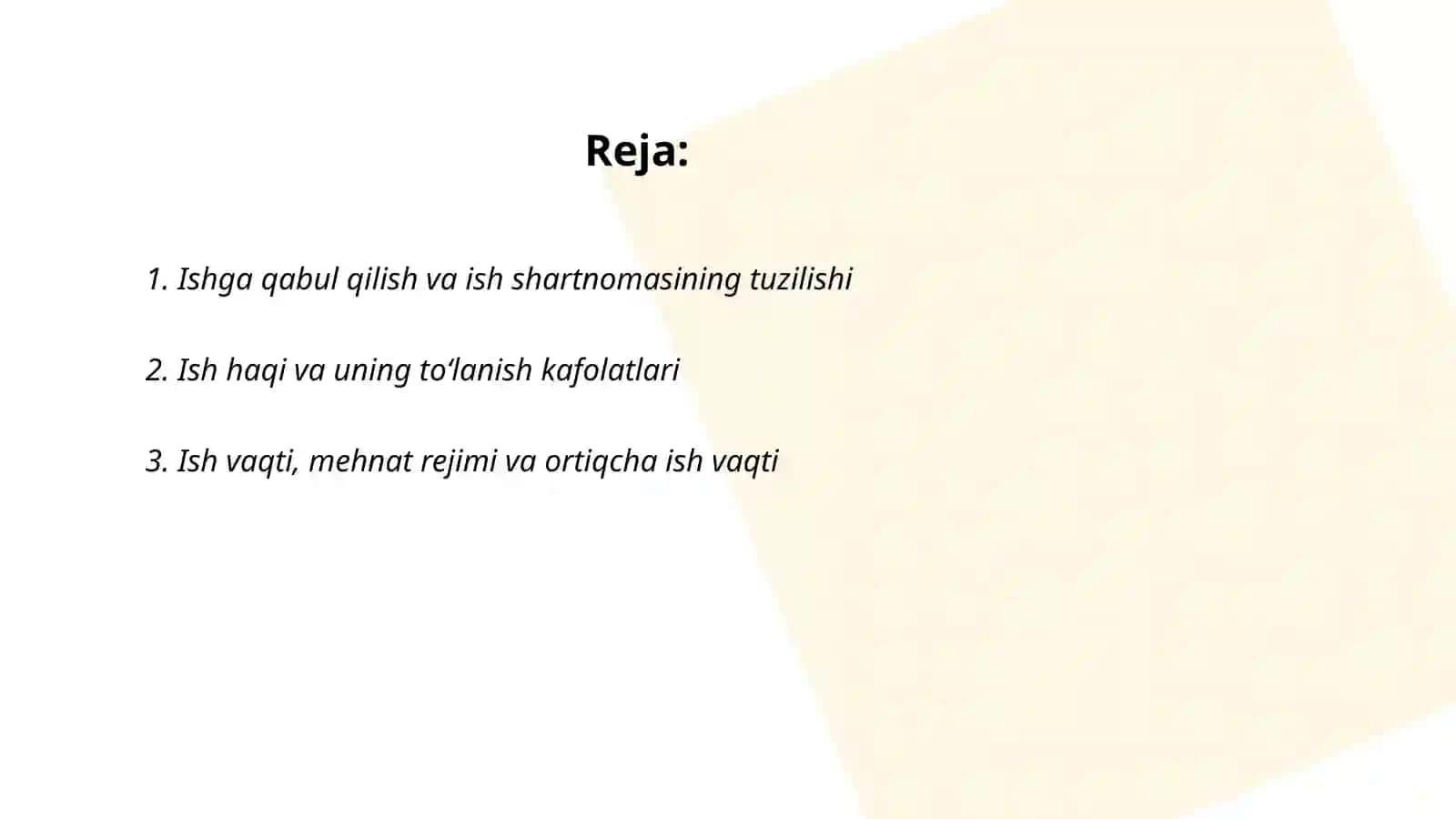 Xodimning huquq va majburiyatlari 2