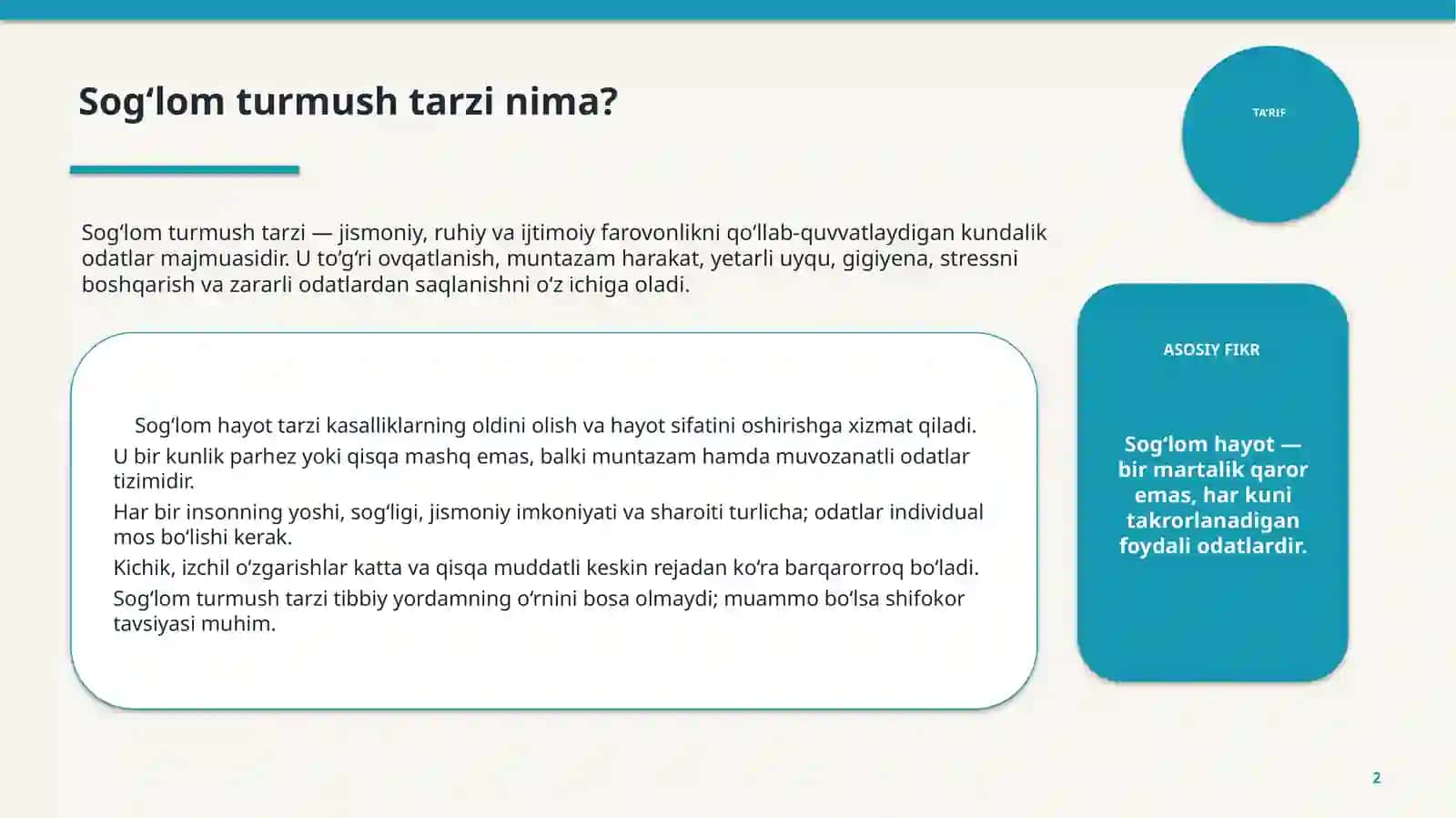 SALOMATLIK SOG‘LOM TURMUSH TARZI VA JISMONIY FAOLLIK 2
