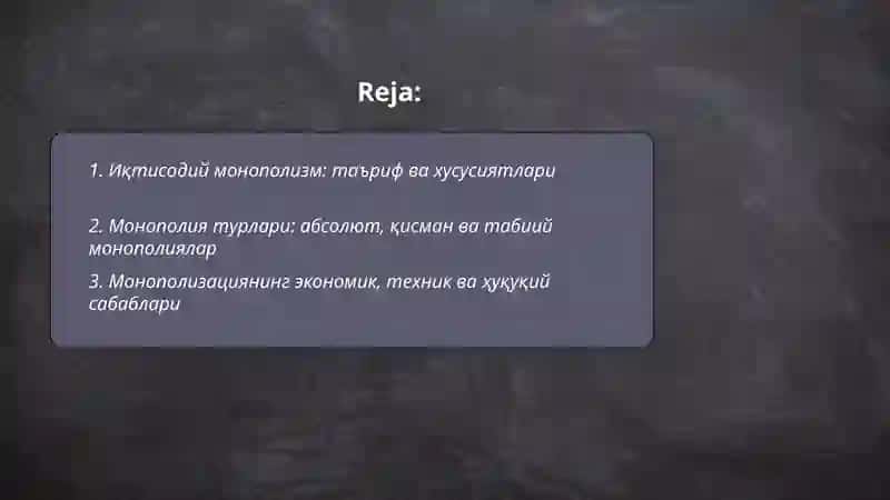 Иқтисодий монополизм 2