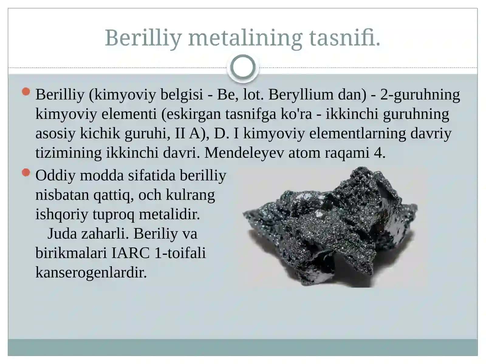 Berilliy metali 2