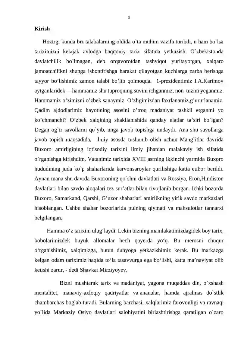 Buxoro amirligida hunarmandchilik va savdo, yerga egalik qilish va soliq munosabatlari 2