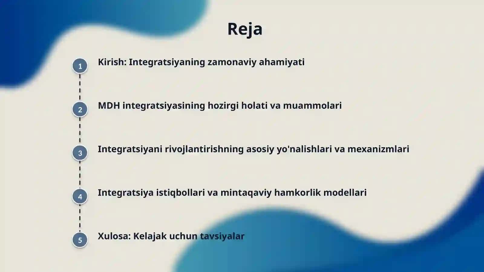 MDH miqyosidagi integratsion jarayonlarning rivojlantirish istiqbollari 2