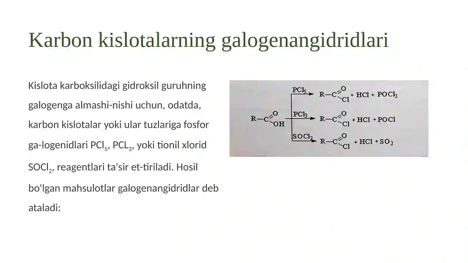 Karbon kislota galogenangidridlari 2