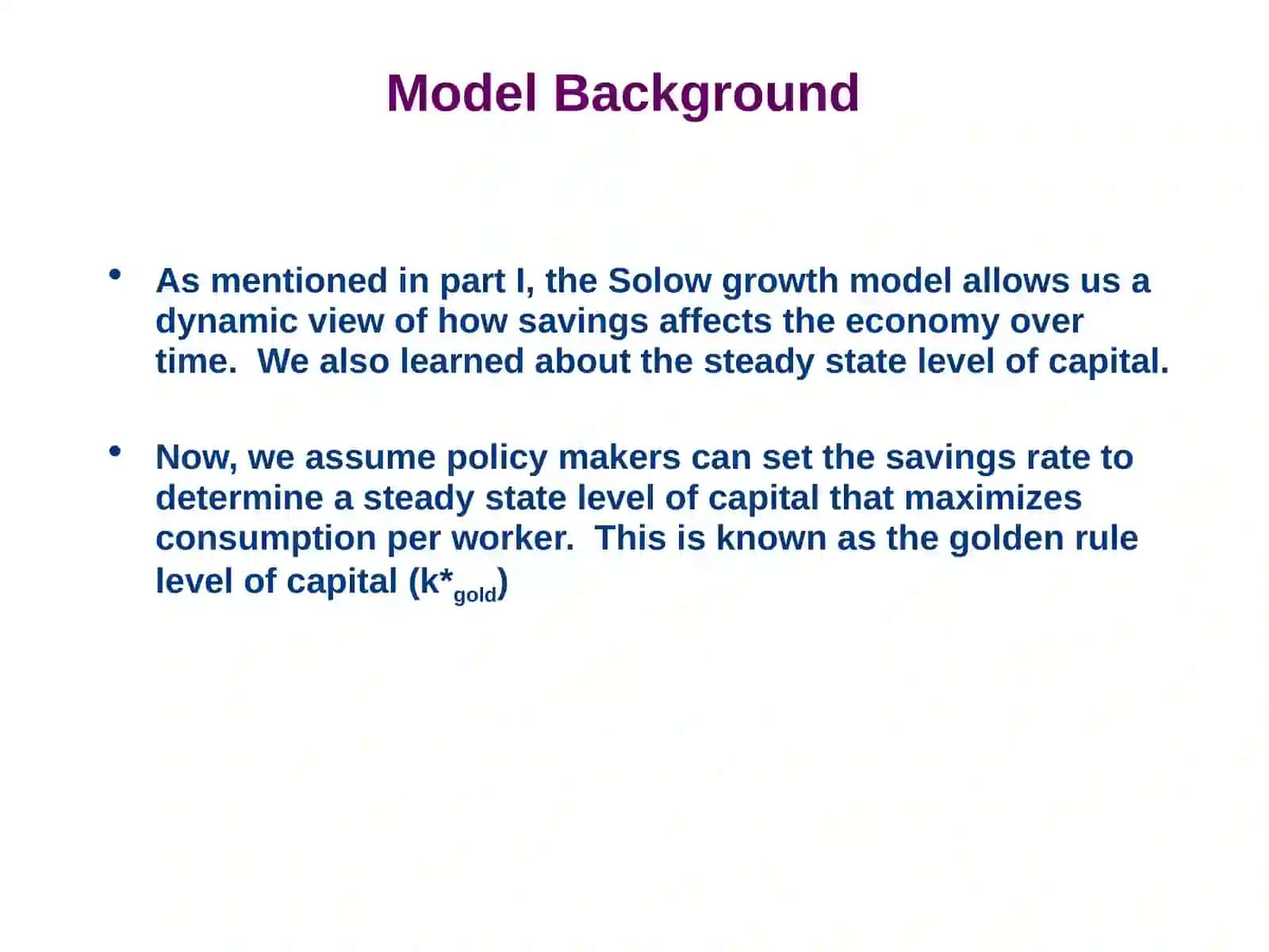 Solow growth model 2