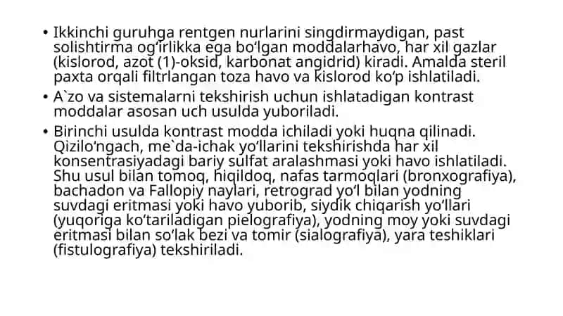 Kontrast moddalarni tekshirish 2