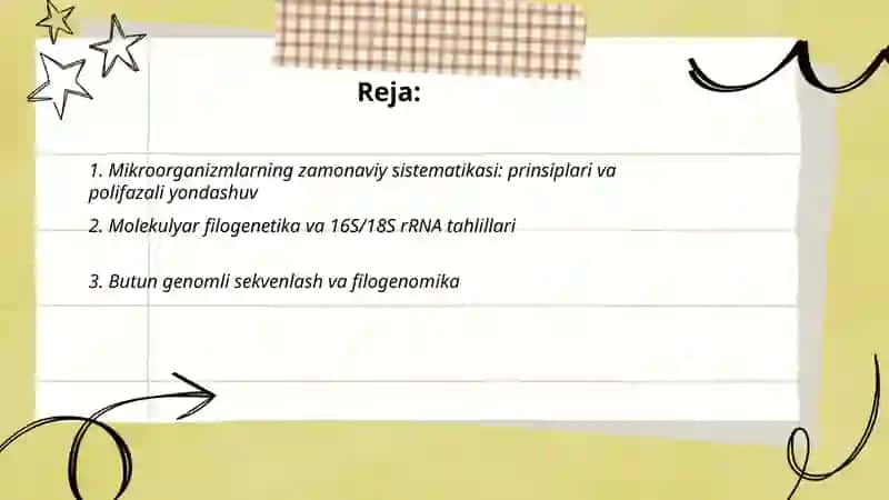 Mikroorganizmlarning zamonaviy sistematikasi 2