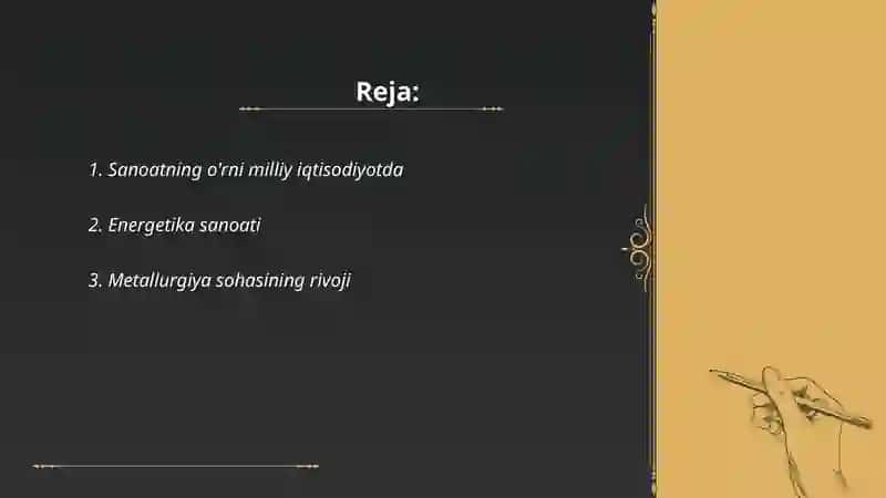 Sanoat milliy iqtisodiyotining yetakchi tarmogʻi 2