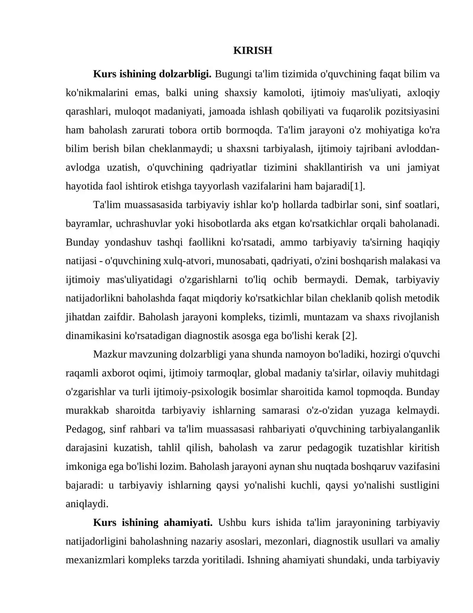 TA’LIM JARAYONINING TARBIYAVIY NATIJADORLIGINI BAHOLASH 2