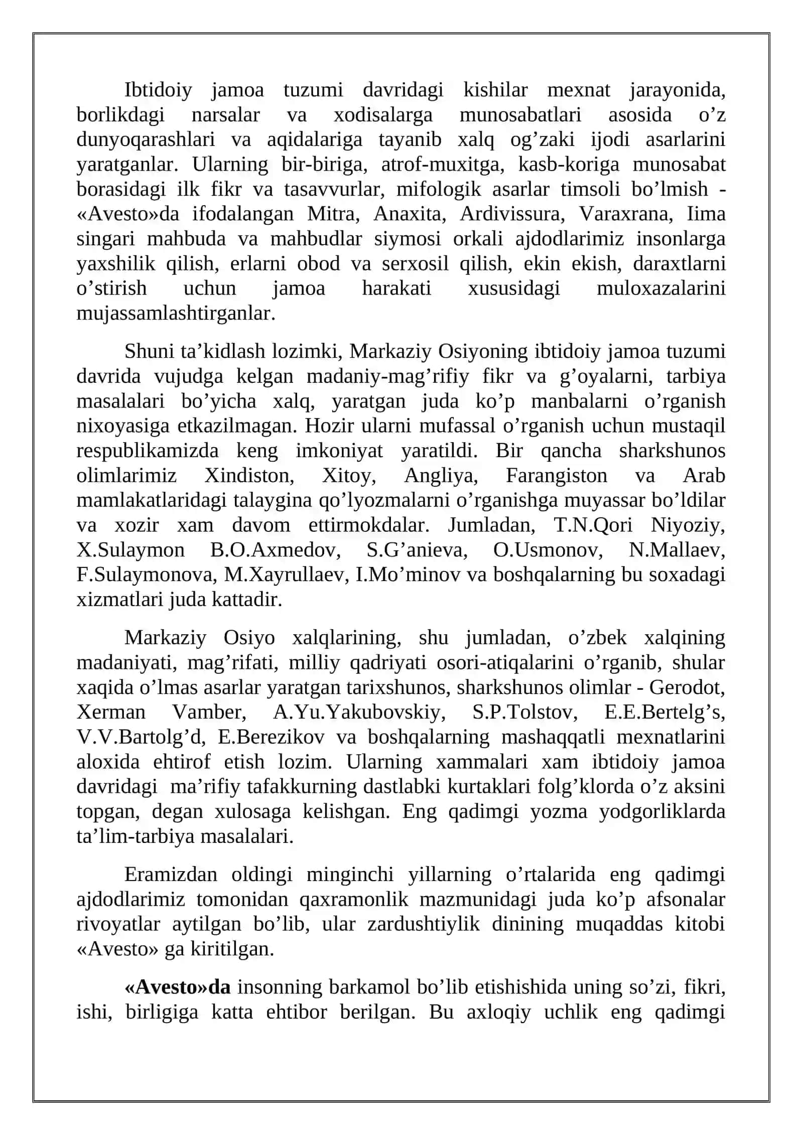 Eng qadimgi yodgorliklarda ta’lim-tarbiya masalalari. hadislarda ta'lim tarbiya masalalari 2