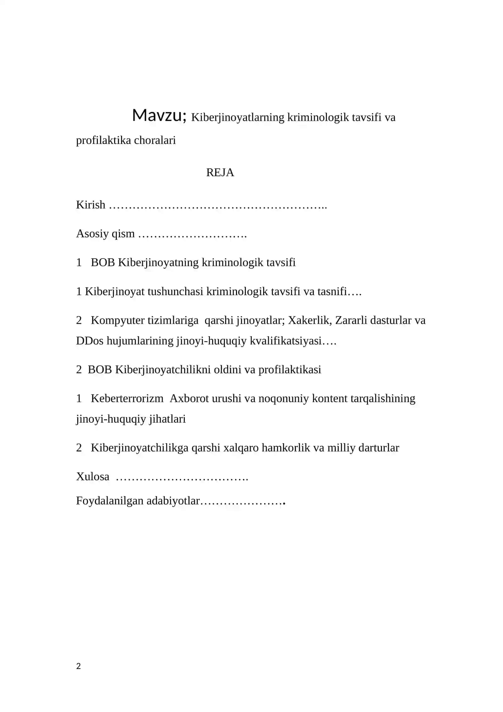 Kiberjinoyatlarning kriminologik tavsifi va profilaktika choralari 2
