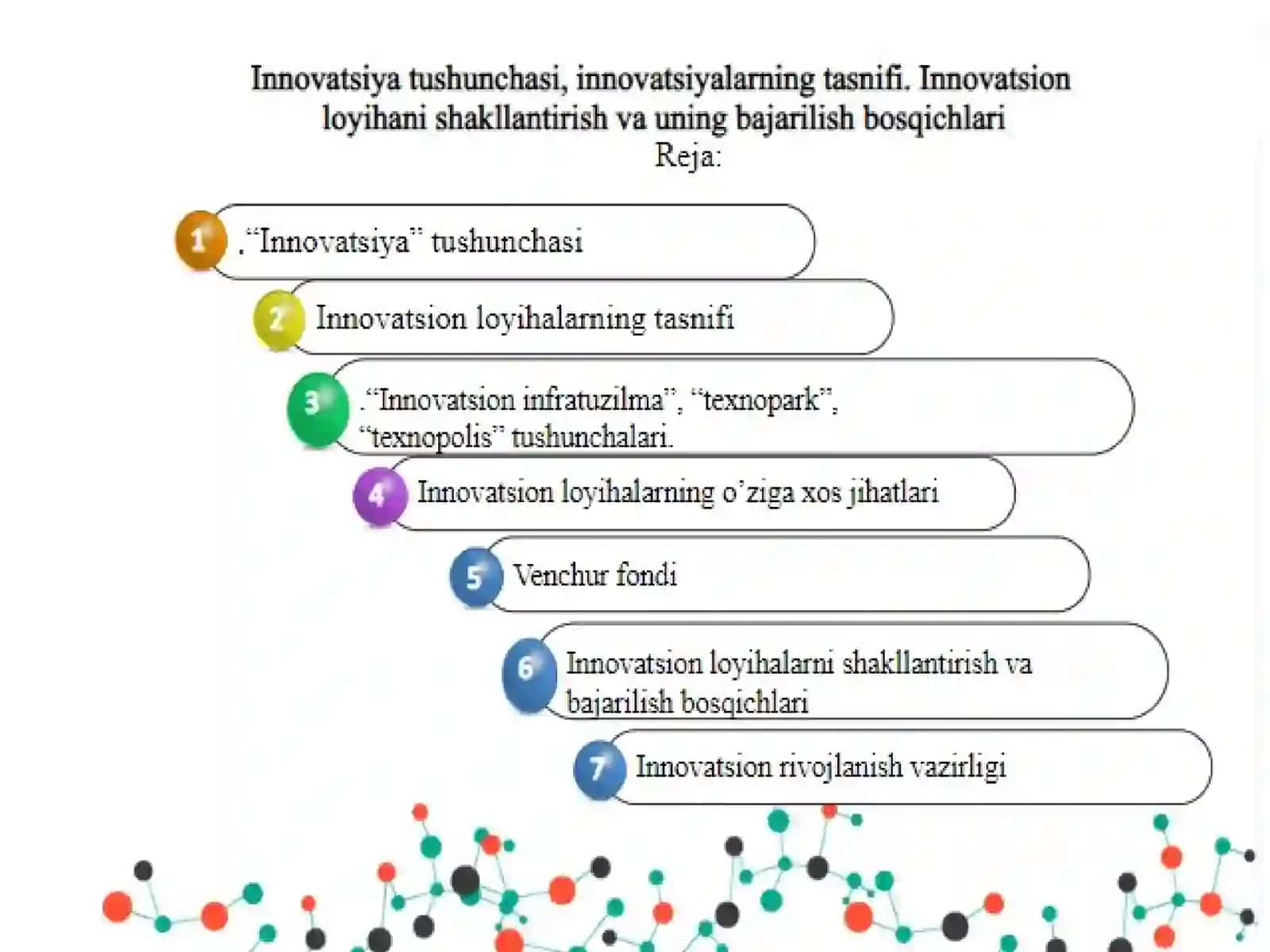 Innovatsion tushunchasi va ularga qaratilgan investitsiyalar 2