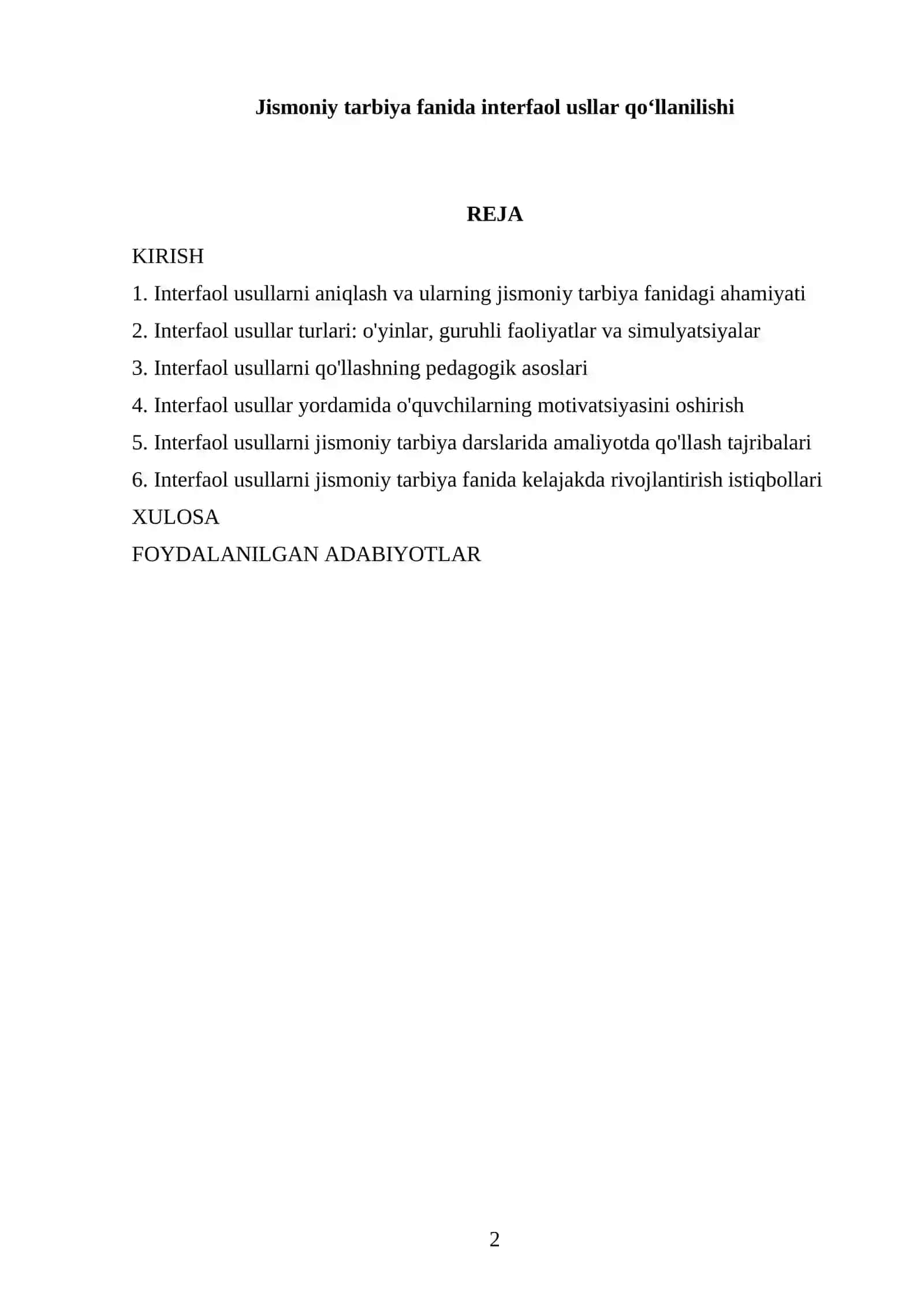 Interfaol usullar 2