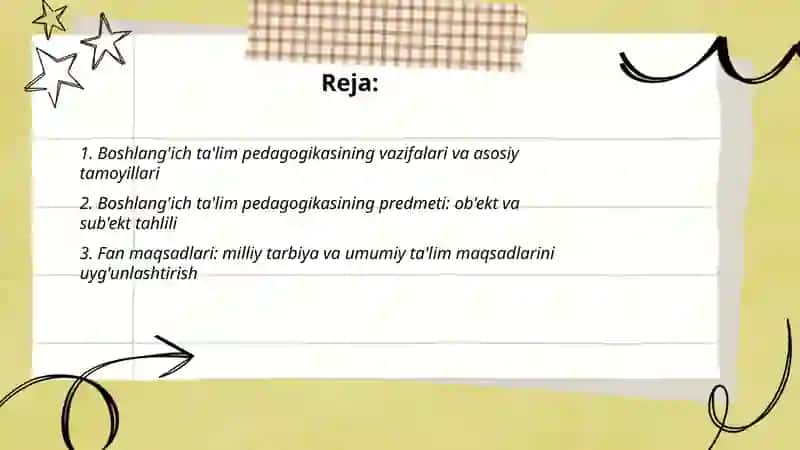 Boshlang'ich ta'lim pedagogikasi fanining vazifasi,predmeti,maqsadi va ilmiy tadqiqot metodlari 2