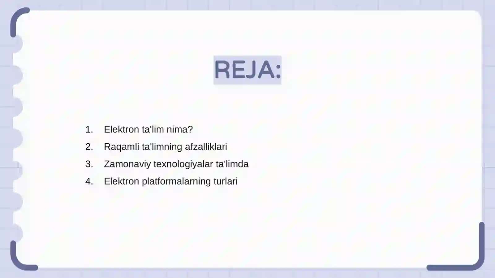 Elektron ta'lim platformasini rivojlantirish 2
