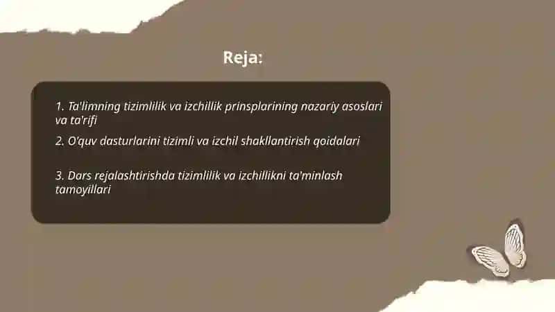 Ta'limning tizimlilik va izchillik prinsplarini amalga oshirish qoidalari 2