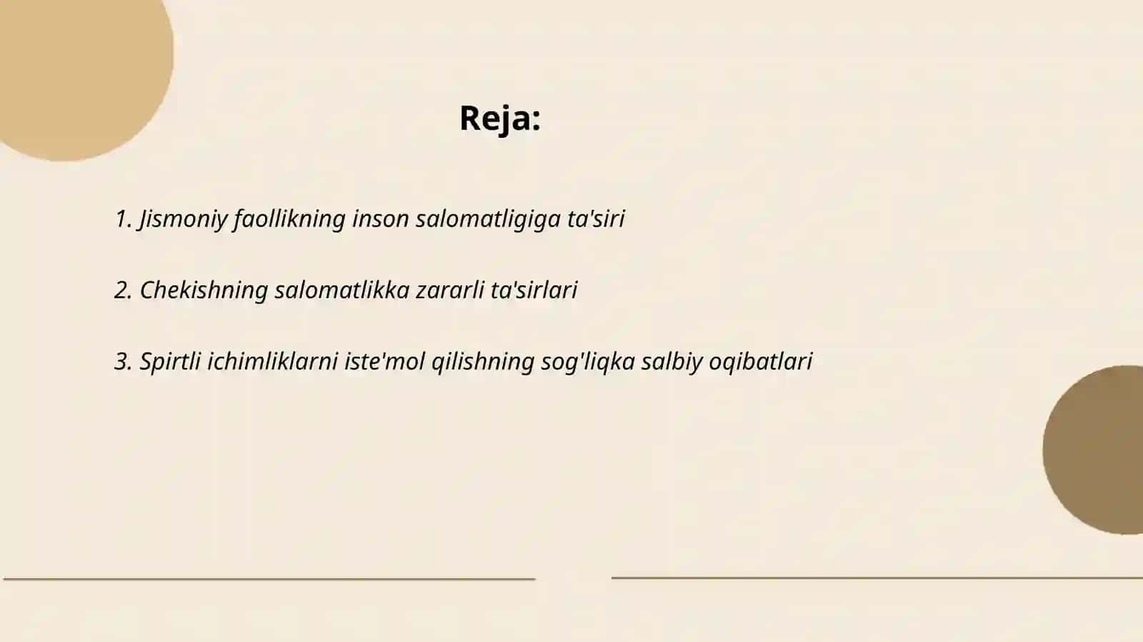 Inson salomatligi va zararli odatlari 2