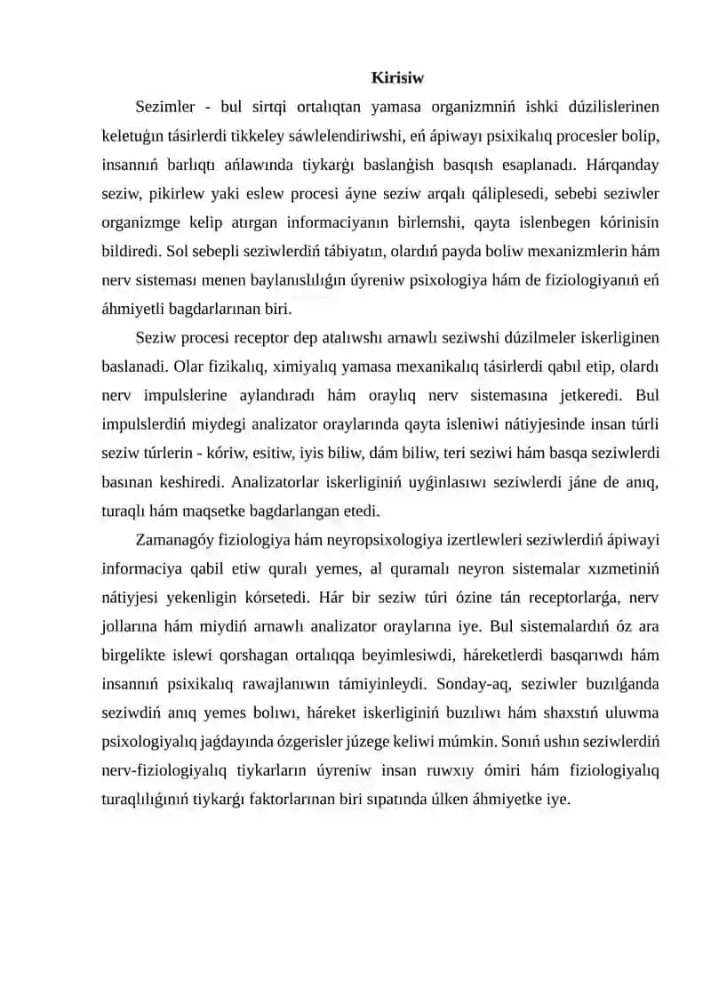 Seziwler haqqında uliwma túsinik 2