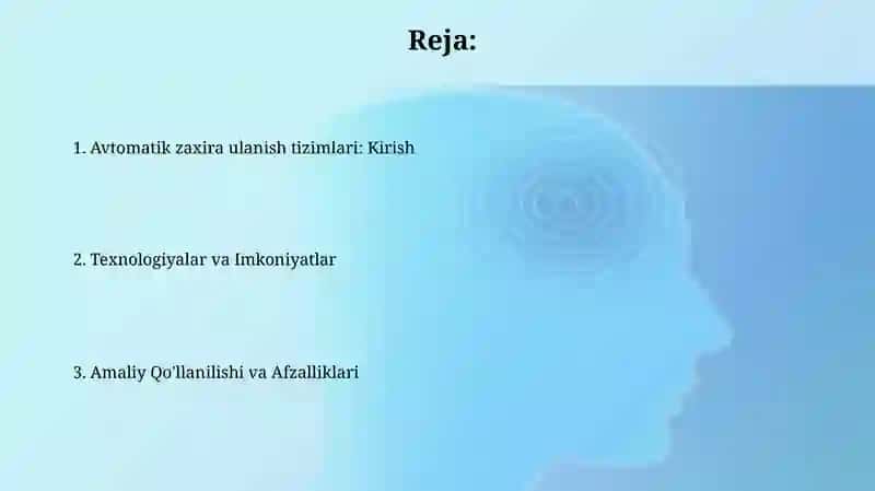 Avtomatik zaxira ulanish tizimlari 2