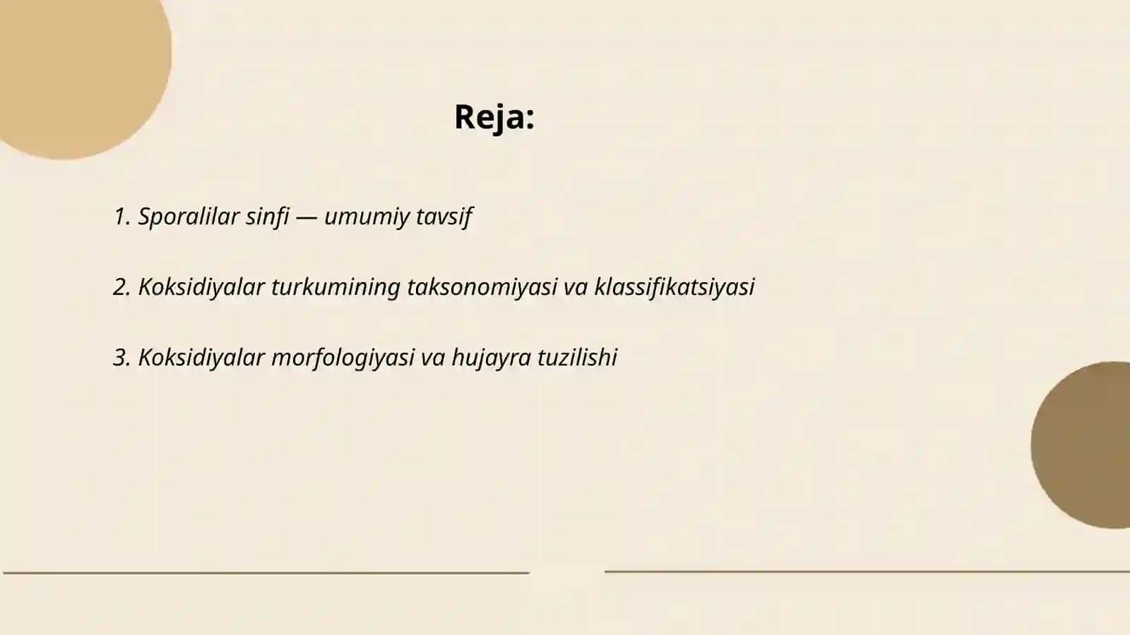 Sporalilar sinfi, koksidiyalar turkumi 2
