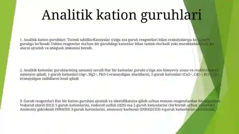 Analitik Kation Guruhlari 2