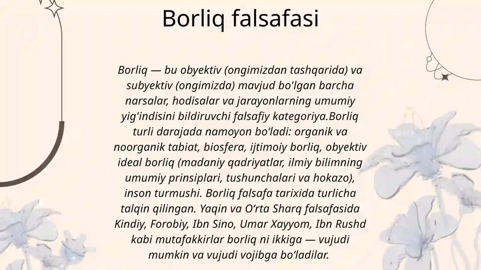 Borliq falsafasi 2