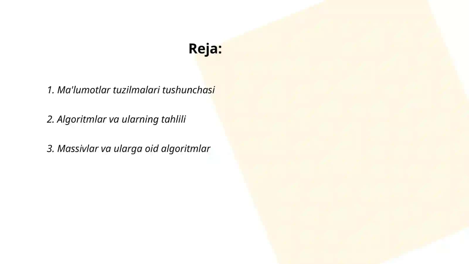 Ma'lumotlar tuzilmalari 2