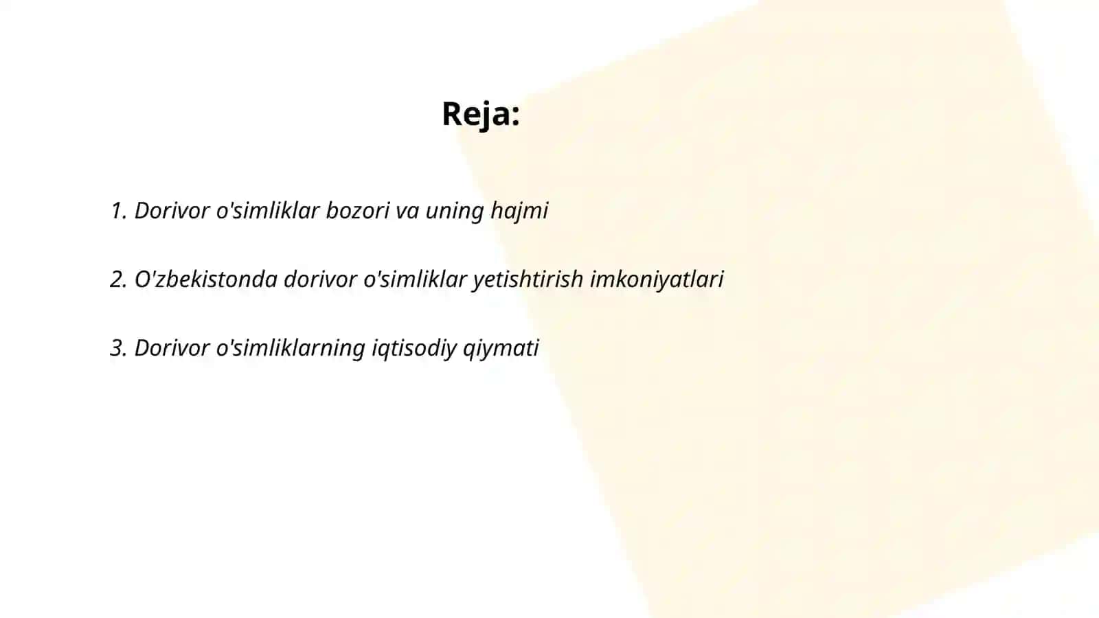 Dorivor o'simliklarni yetishtirishning iqtisodiy samaradorligi 2