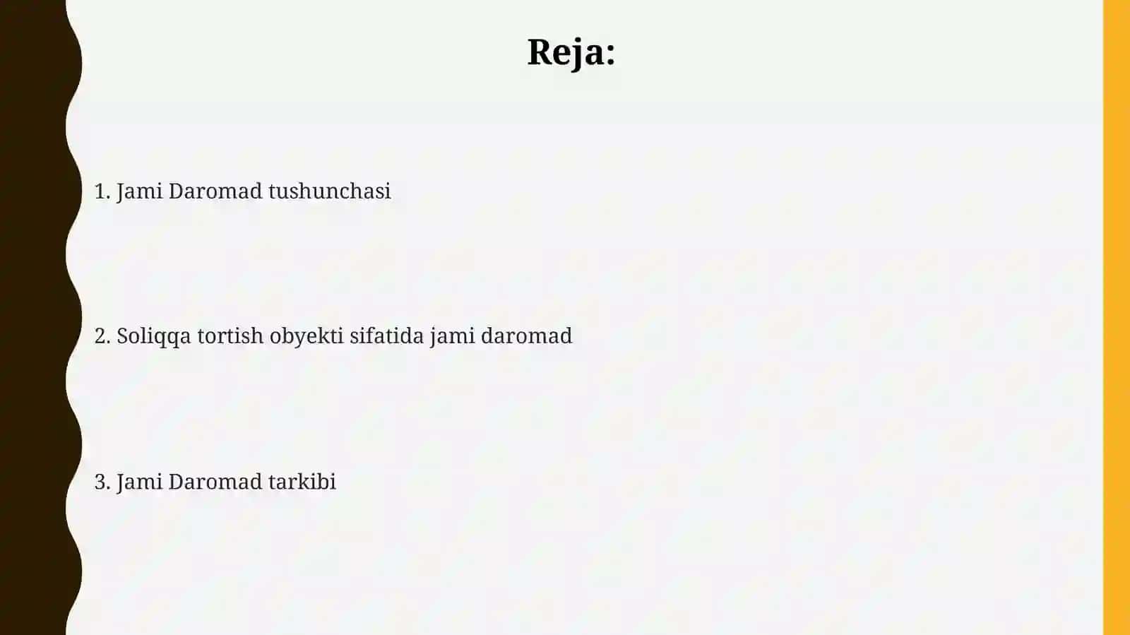 Jismoniyshaxslardanolinadigandaromadsolig'i:jamidaromadvauningtarkibi 2
