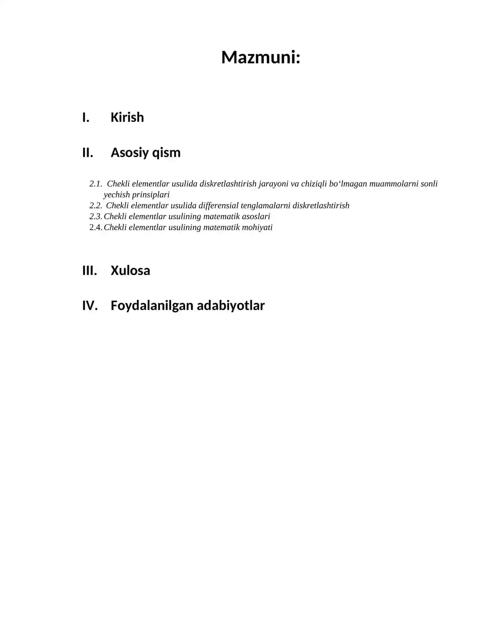 Matematik modellashtirish fanidan mustaqil ish 2