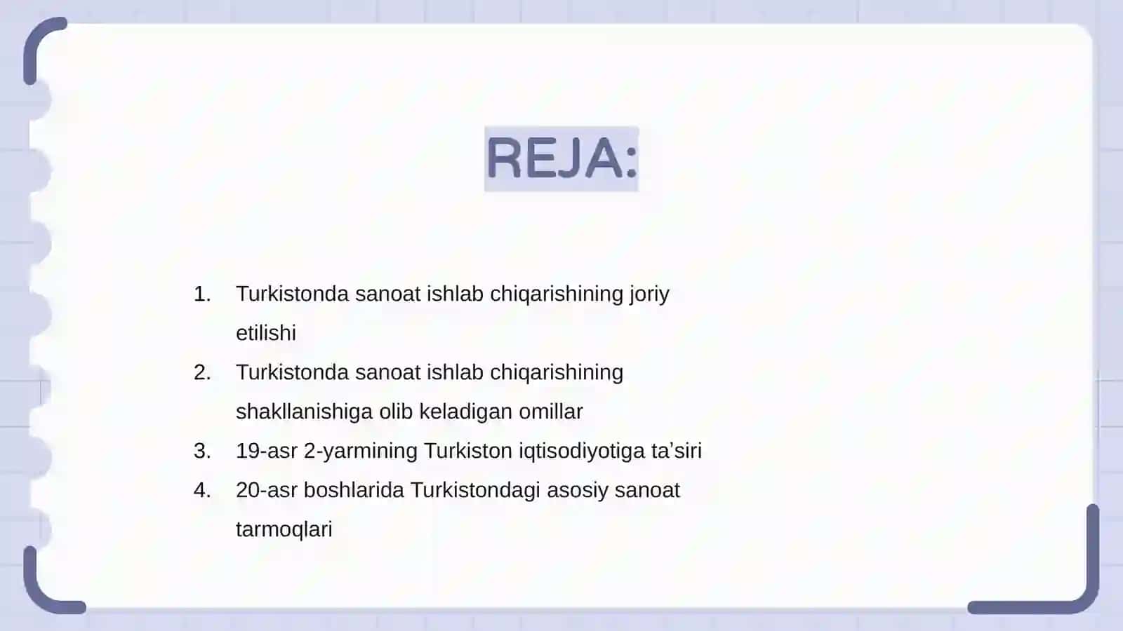 XIX asrning ikkinchi yarimi - XX asr boshlarida Turkistonda sanot ishlab chiqarishning shakillanishi . Iqtisod-Moliya 2