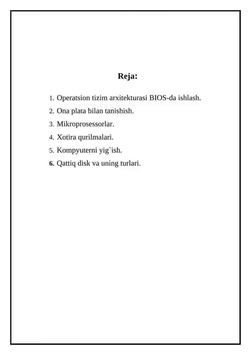 BIOS-da ishlash 2