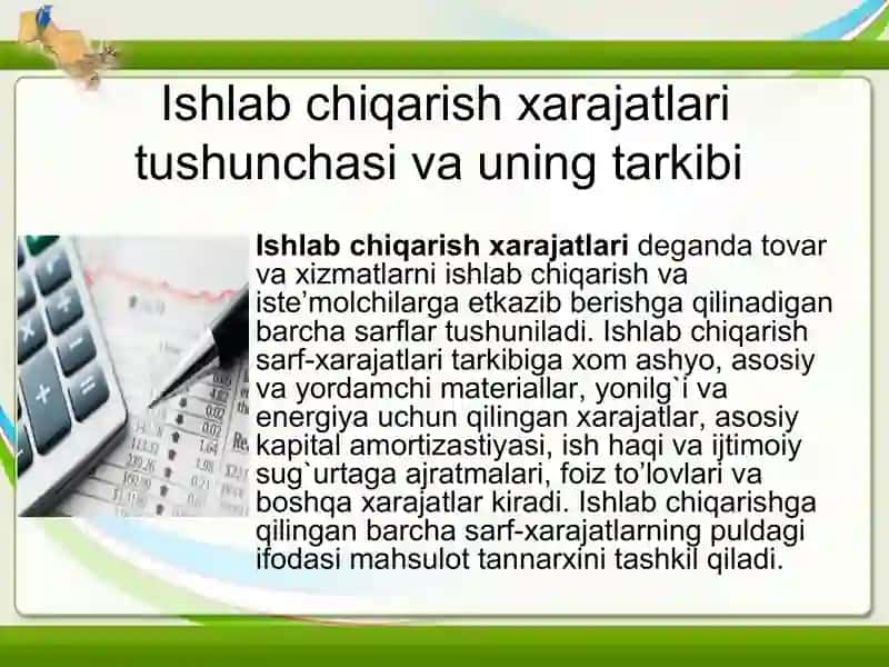 Ishlab Chiqarish Xarajatlari 2