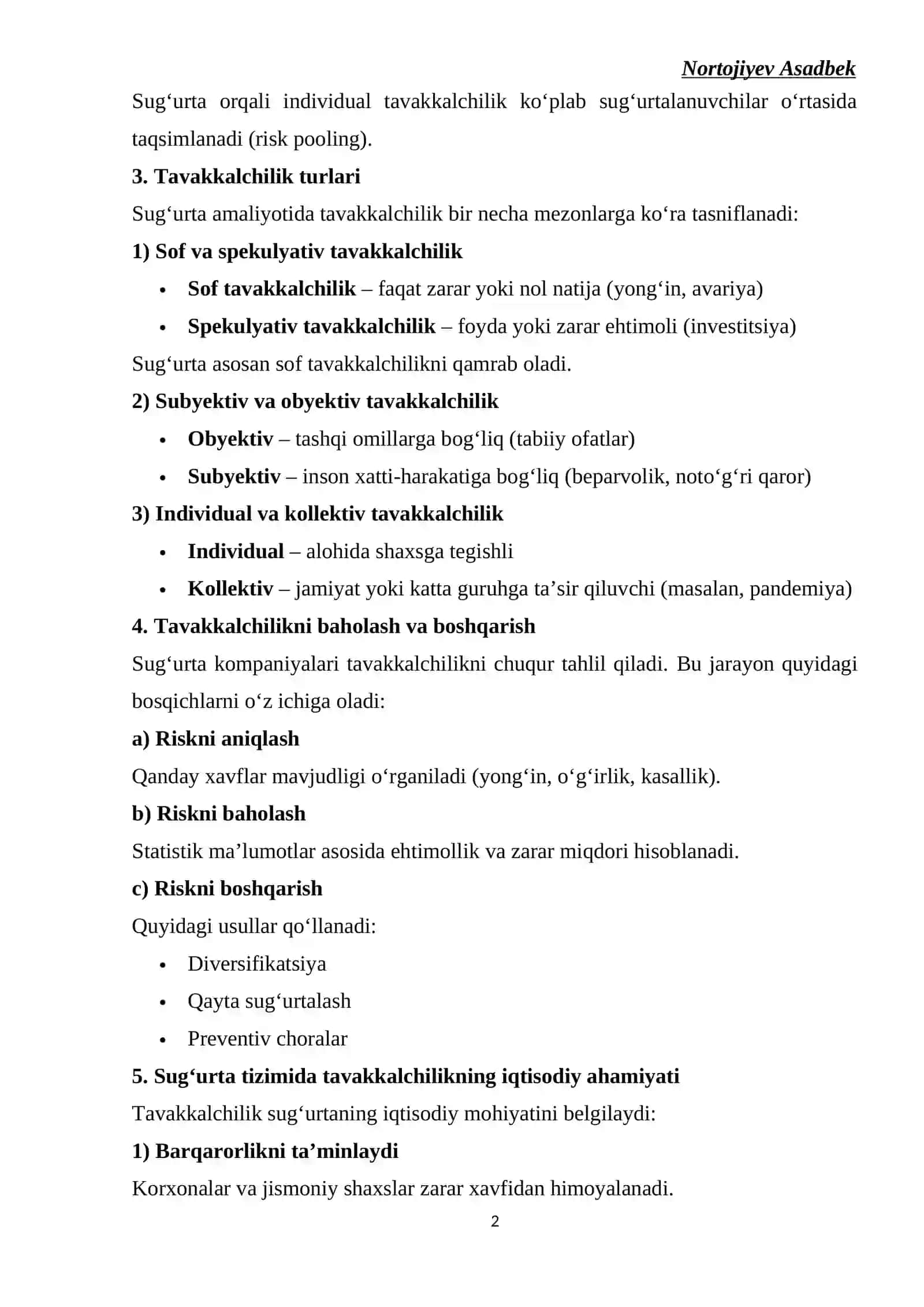 SUG'URTA MUNOSABATLARIDA TAVAKKALCHILIKNING MAVJUDLIGI 2