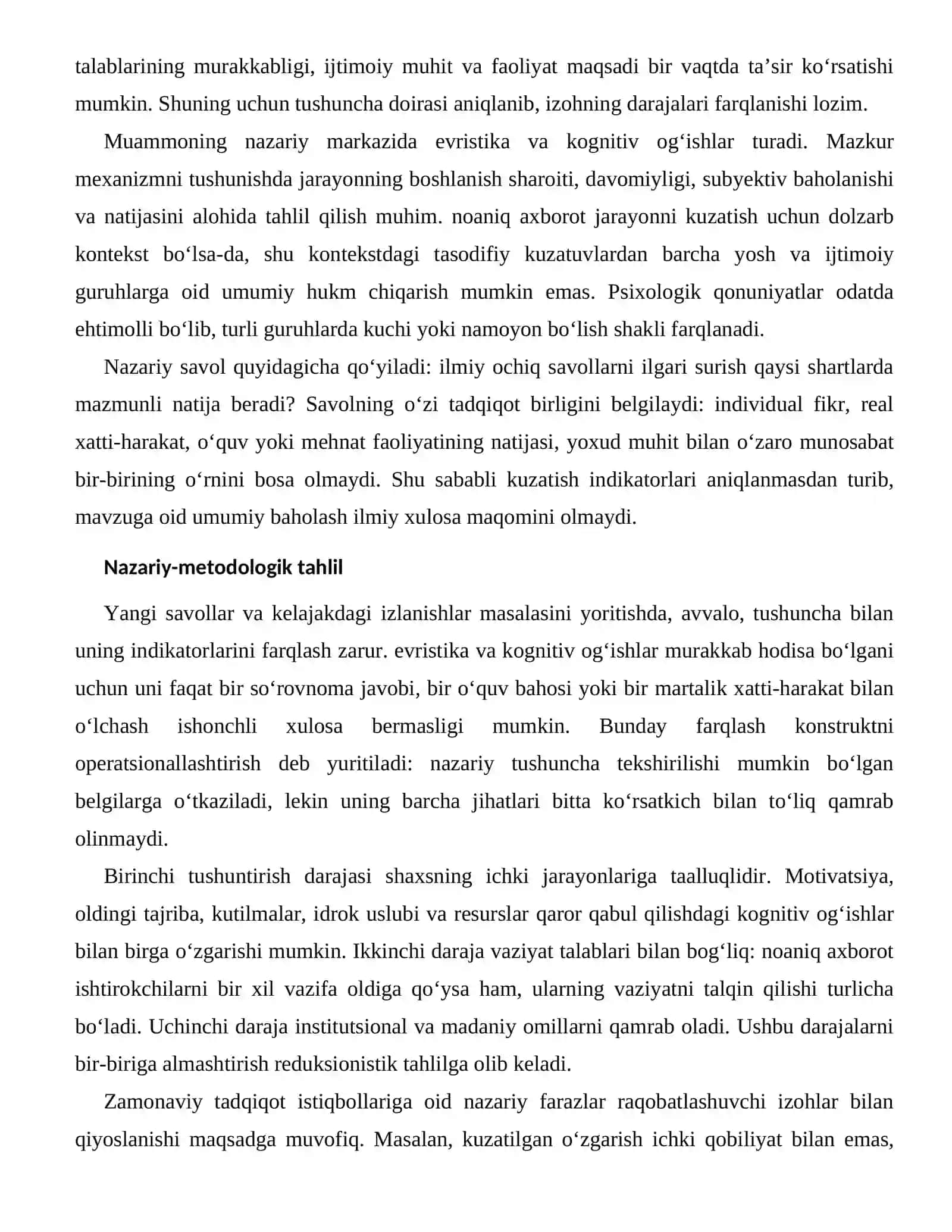 QAROR QABUL QILISHDAGI KOGNITIV OG‘ISHLARNING ZAMONAVIY TADQIQOT ISTIQBOLLARI 2