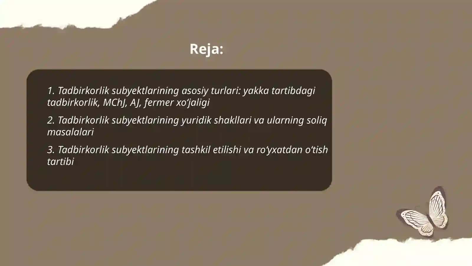 Tadbirkorlik subyektlarining turlari, tashqi va ichki foydalanuvchilar uchun moliyaviy hisobotlarning ahamiyati 2