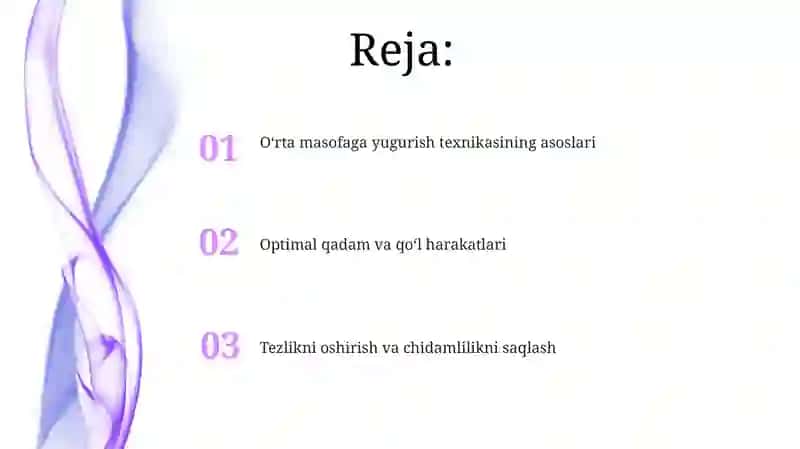 O'rta masofaga yugurish texnikasi 2