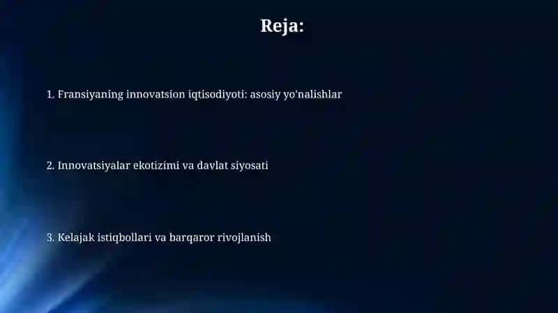 Fransiyaning innovatsion iqtisodiyoti 2