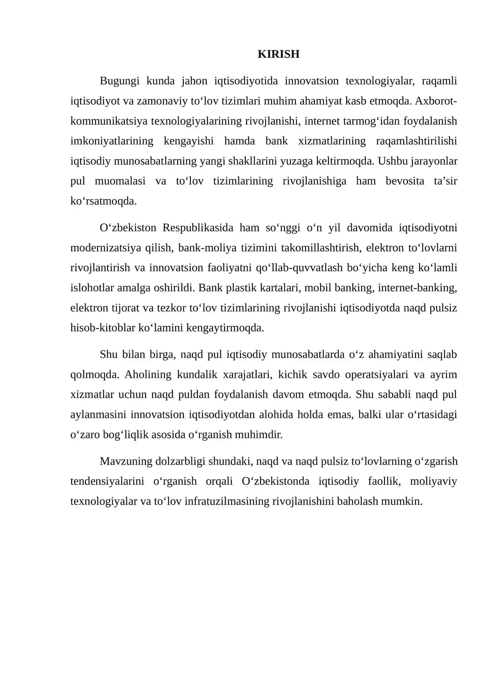 Naqd pul aylanmasi va innovatsion iqtisodiyotning bosqichlari 2