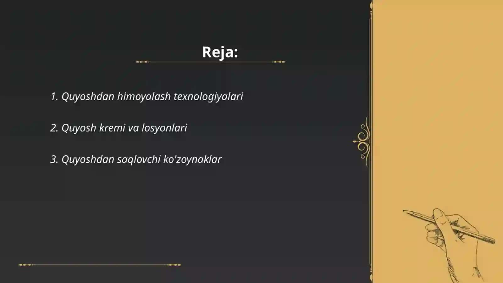 Quyoshdan himoyalash texnologiyalari 2