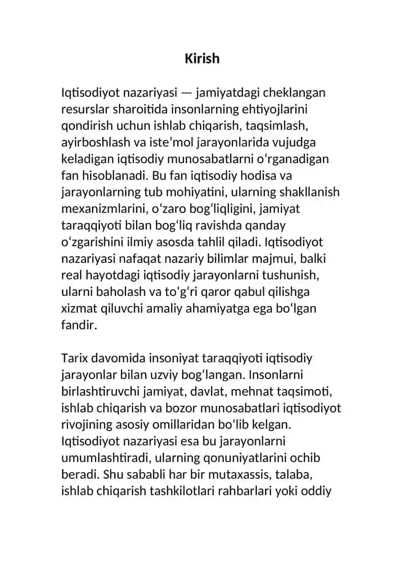 IQTISODIYOT NAZARIYASI FANIGA 2