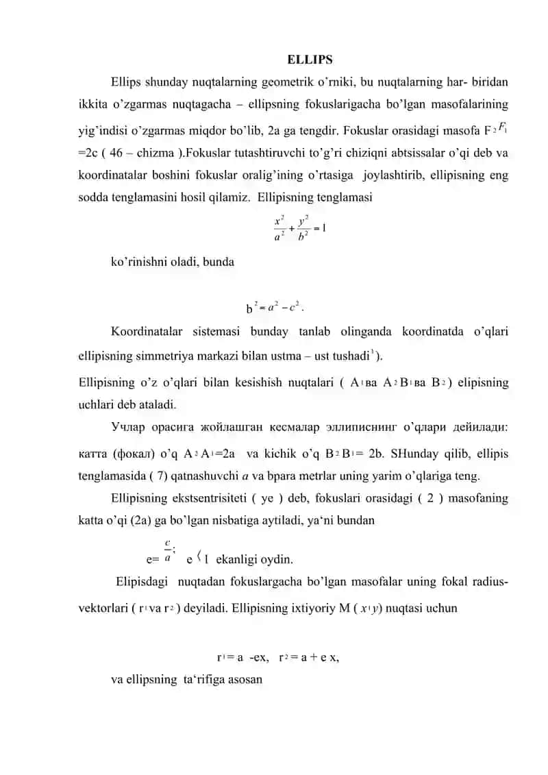 Tekislikda analitik geometriyaning sodda masalalari 2