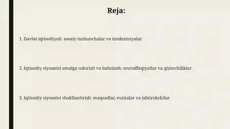 Davlat iqtisodiyoti: asosiy tushunchalar va tendentsiyalar 2