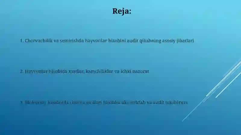Chorvachilik va semirishdagi hayvonlarni hisobga olishning tеkshirish va audit qilishni muhokamа qilish 2