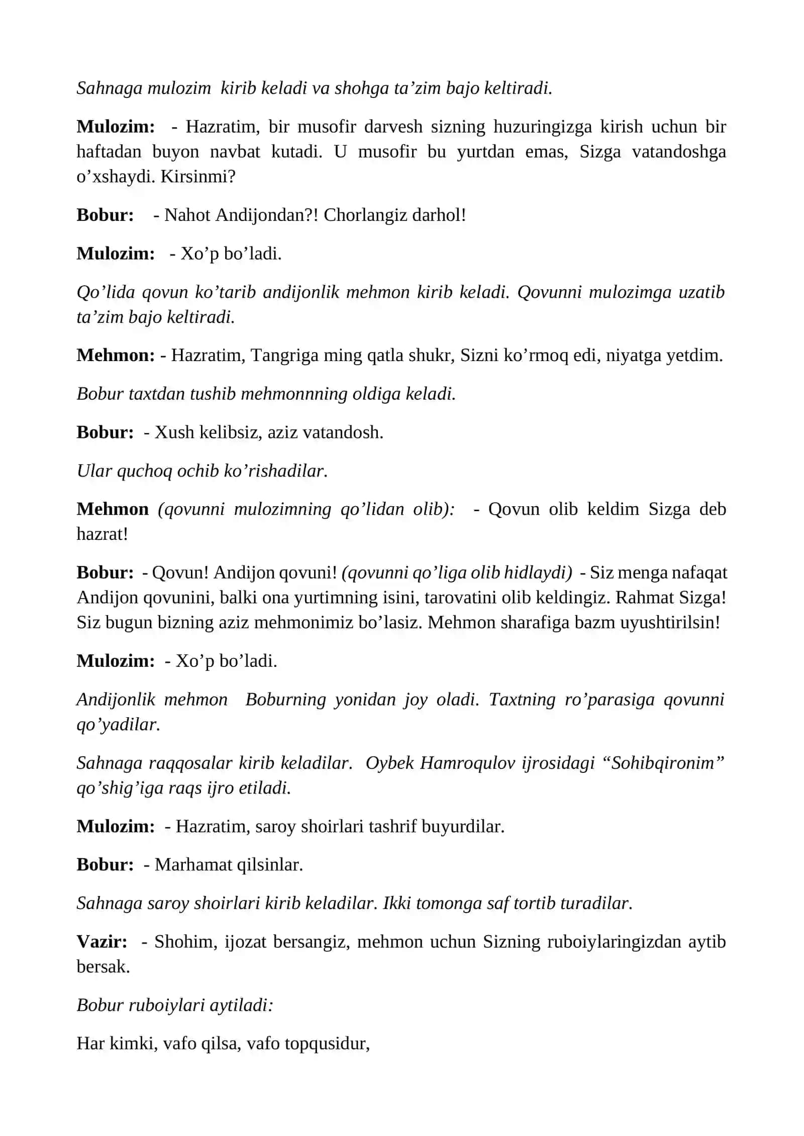 Bobur Huzurida Mehmonda 2