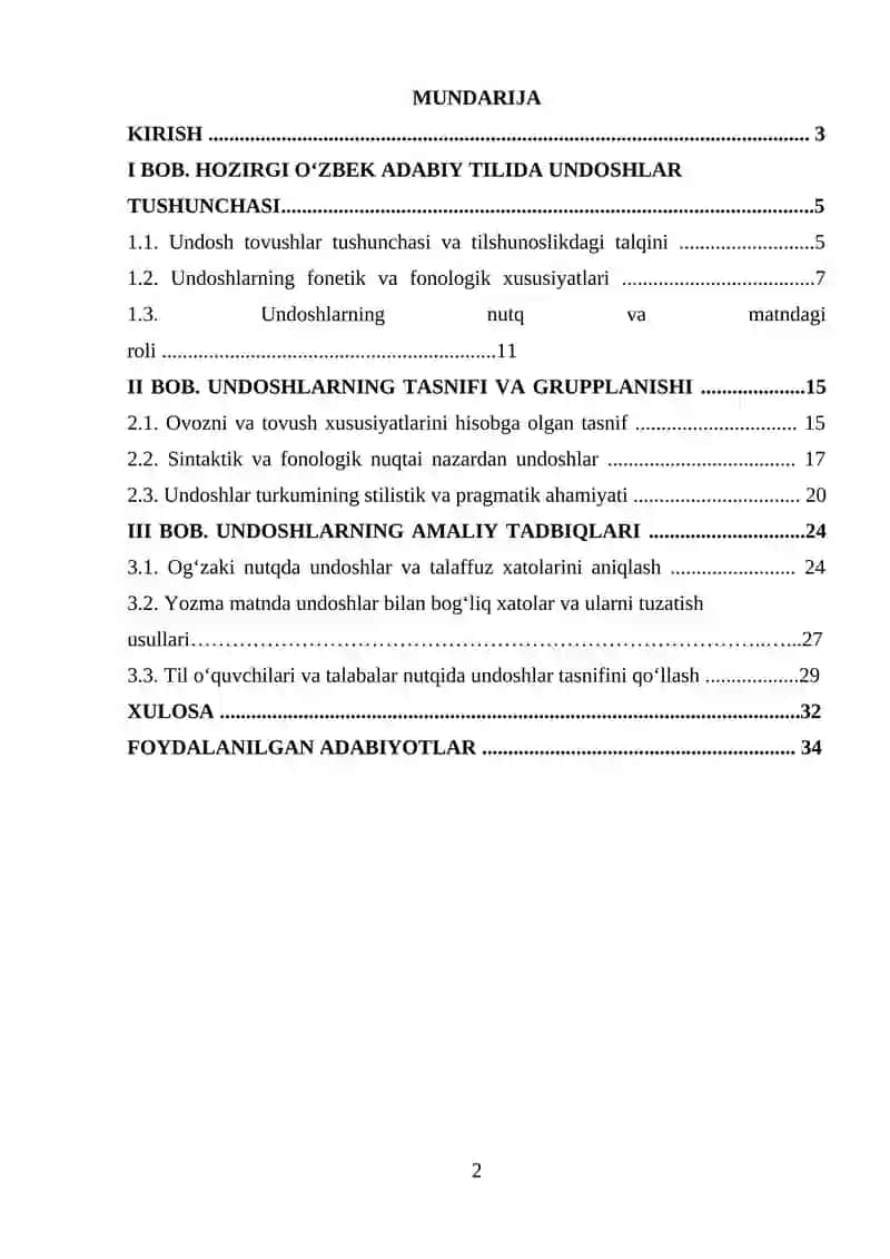 Hozirgi o'zbek adabiy tilida undoshlar tasnifi 2