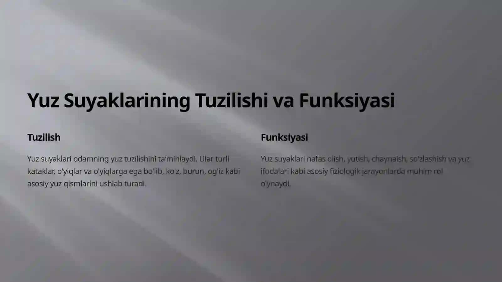 Yuz suyaklari: Yoshga va Jinsga ko'ra farqlari 2