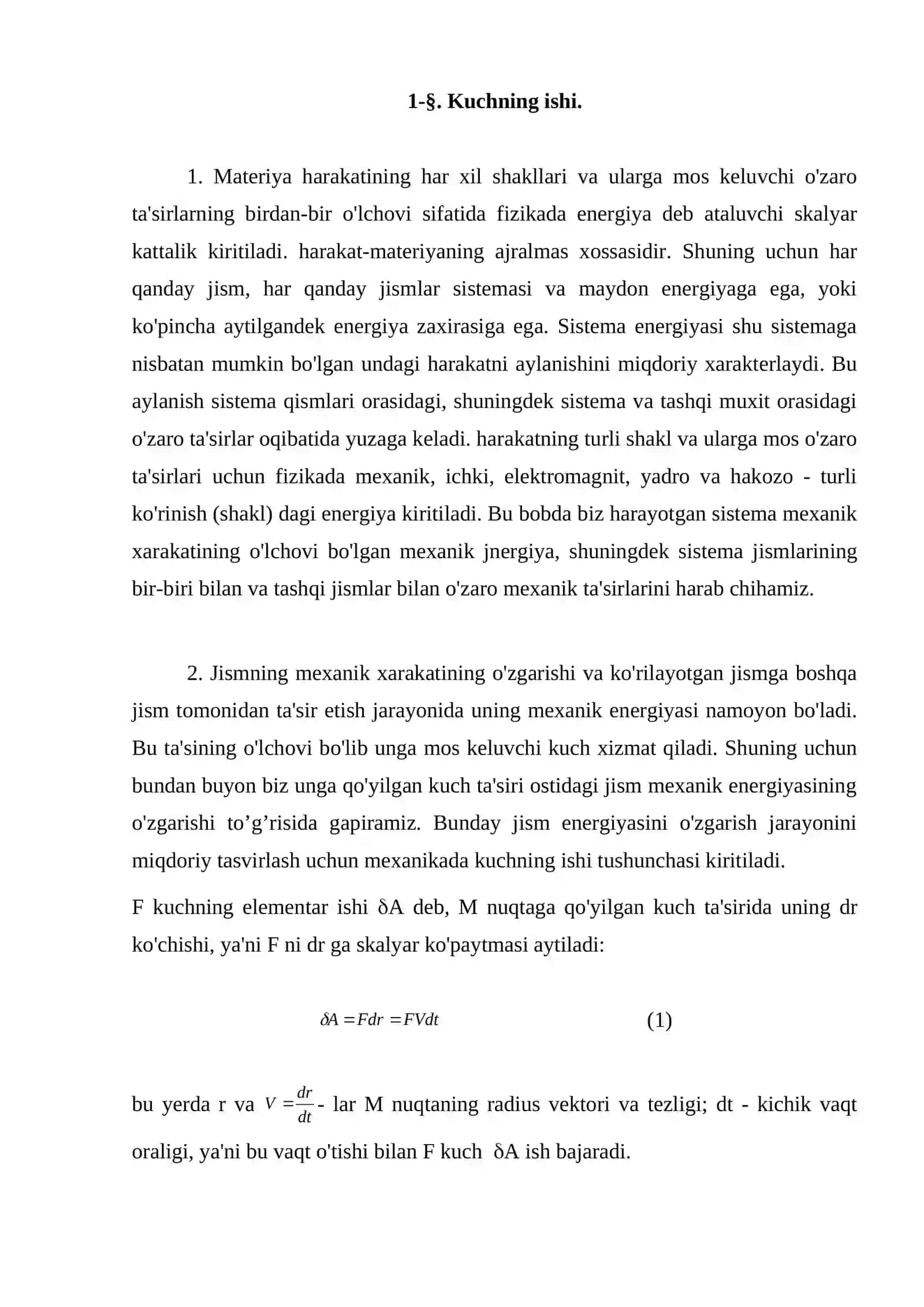 Ish va mexanik energiya 2