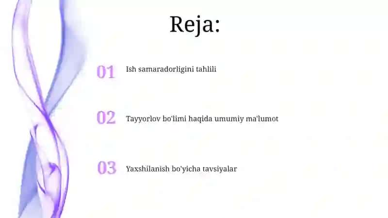 Yorma ishlab chiqarish korxonasi tayyorlov boʻlimi ishini oʻrganish 2