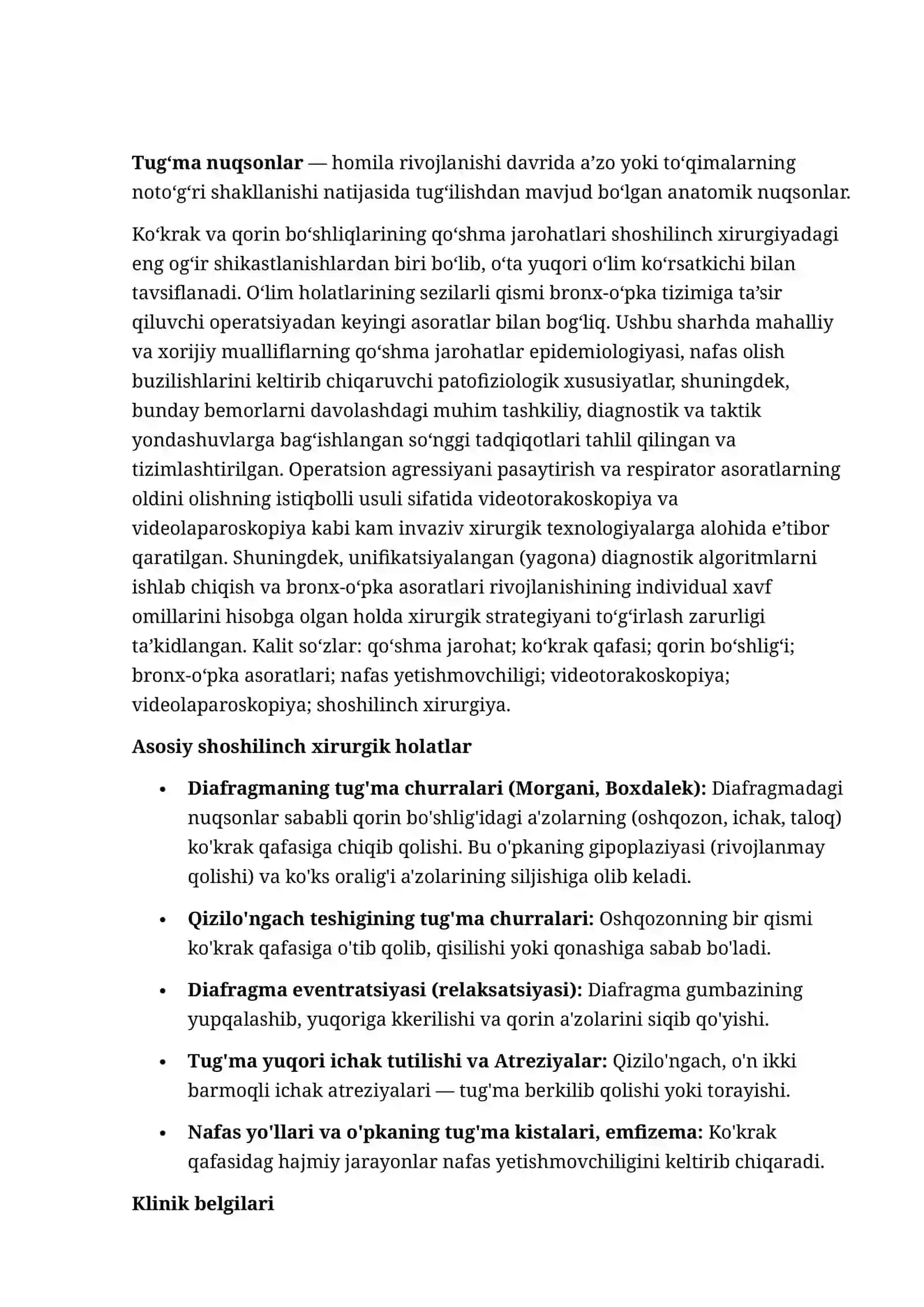 Ko'krak va qorin bo'shliqlarining qo'shma jarohatlari 2
