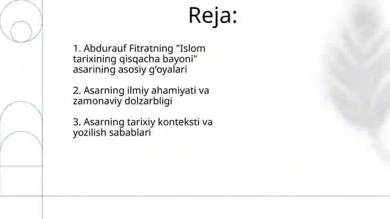Abdurauf Fitratning "Muxtasar islom tarixi" risolasi 2